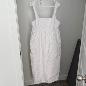 Madewell White Textured Midi Dress